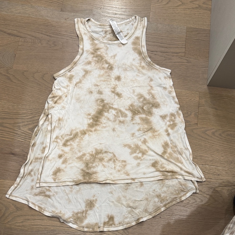 lululemon athletica Beige Tie-Dye Scoop Neck Tank
